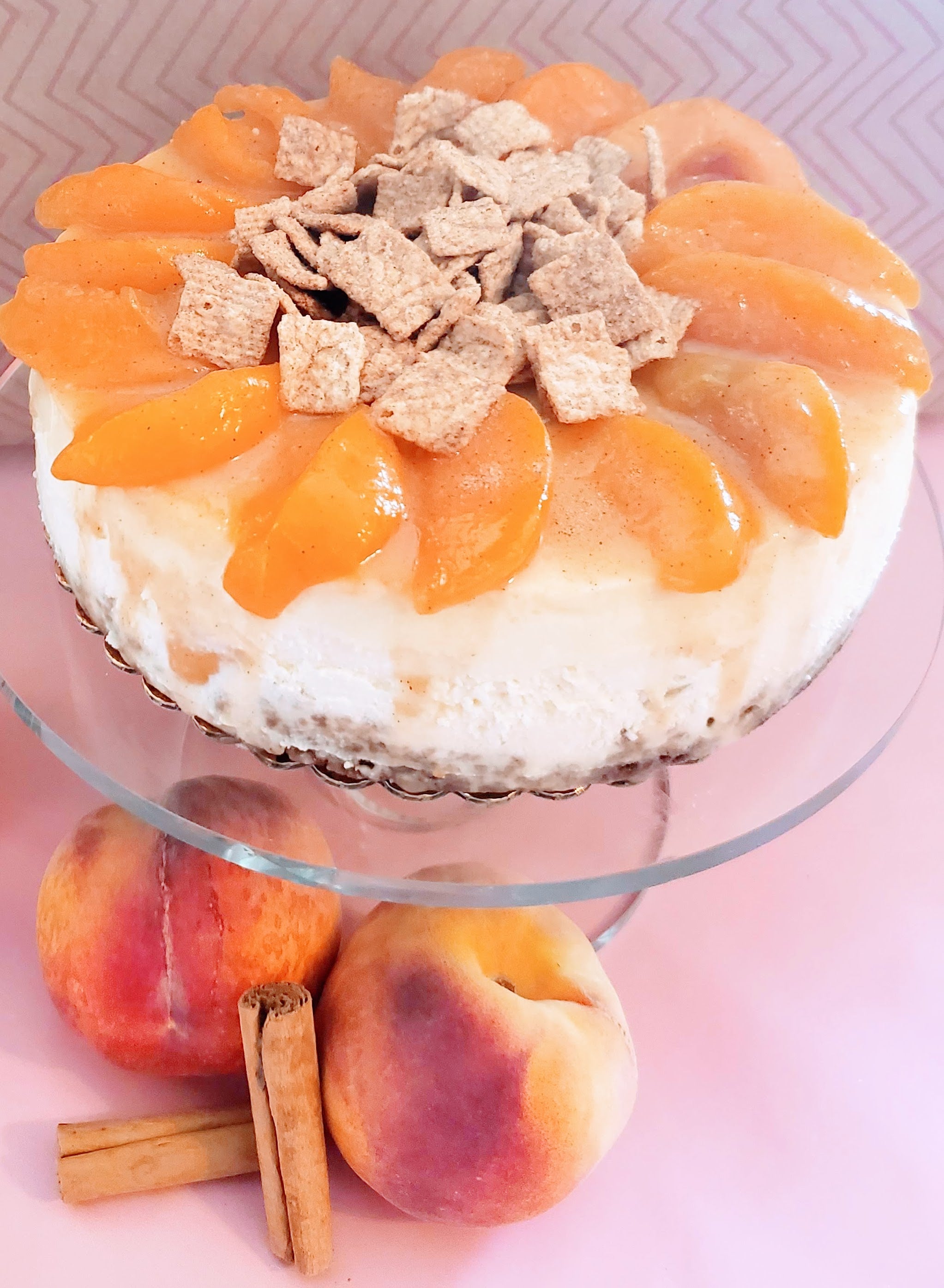 Peach Cobbler Cheesecake infused with Bourbon Whiskey Liquor